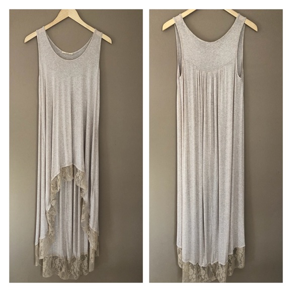 Lace trim high low maxi tunic - Picture 2 of 4